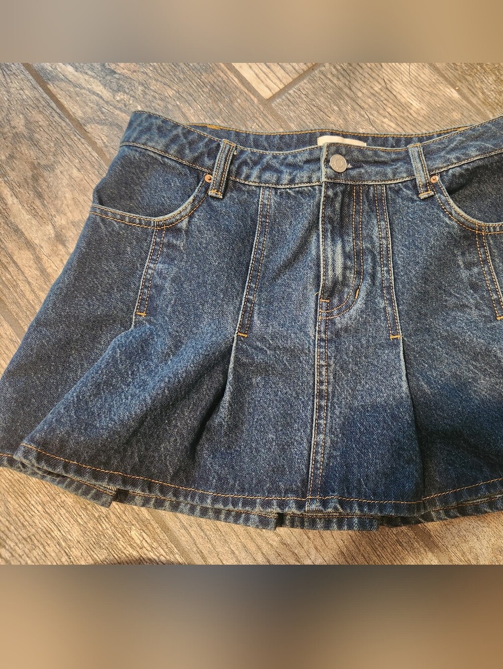 PacSun Blue Denim Skirt with Contrast Stitching
